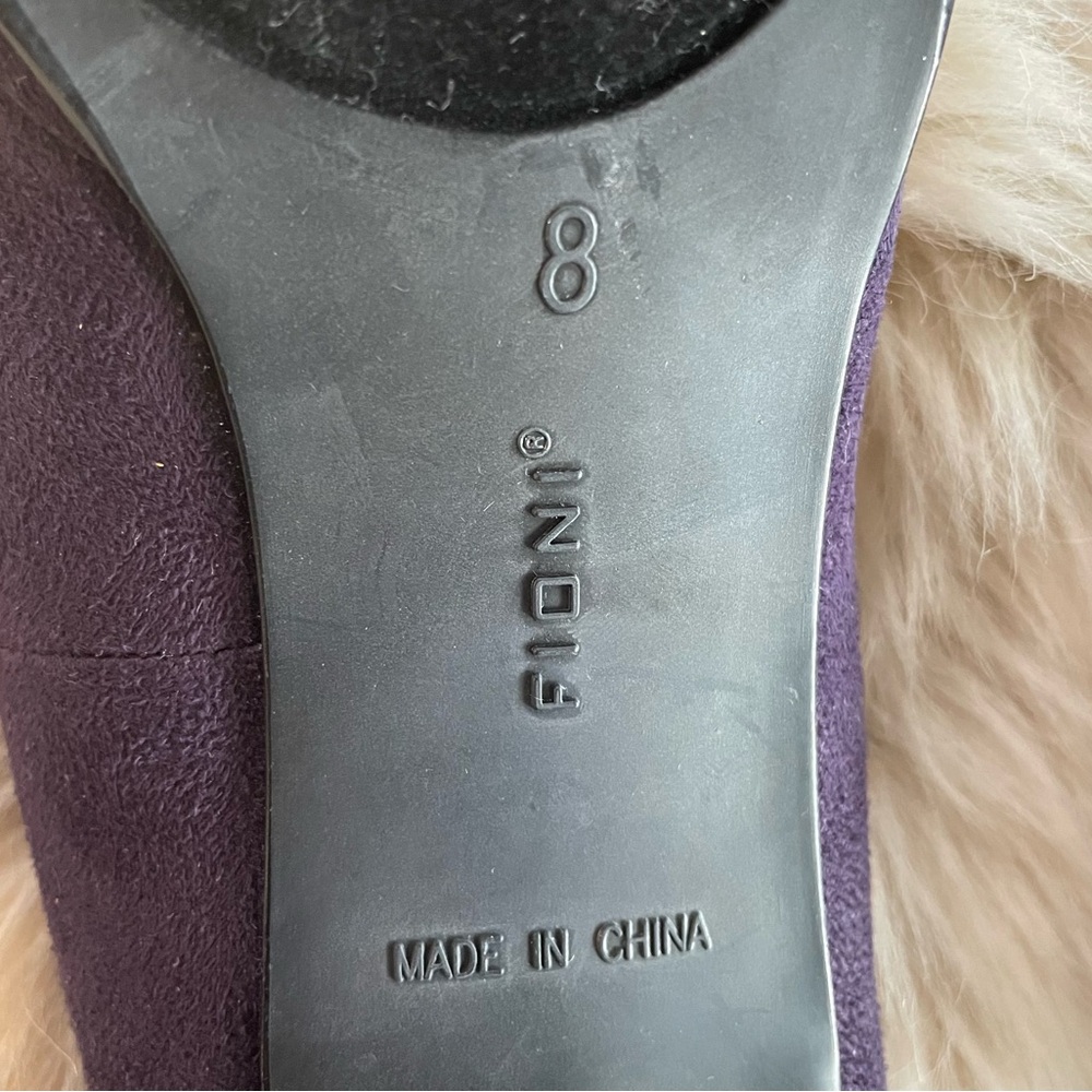 FIONI Dark Purple Ruffle Heels - Picture 5 of 7